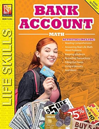 bank account math life skills math series activities to teach how to handle money learn to use debit and