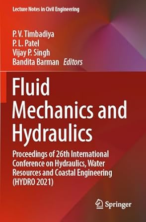 fluid mechanics and hydraulics proceedings of 26th international conference on hydraulics water resources and
