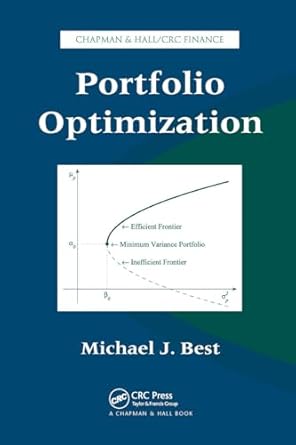 portfolio optimization 1st edition michael j best 1032925965, 978-1032925967