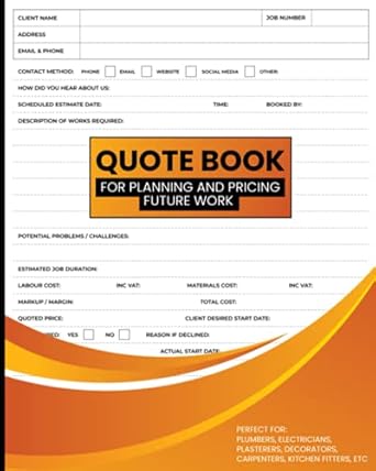 future work quote book plan and price any job designed for efficient and professional trades people quote for