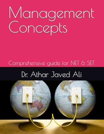 management concepts comprehensive guide for net and set 1st edition dr athar javed ali 9360764604,