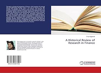 a historical review of research in finance 1st edition divya aggarwal 6139867193, 978-6139867196