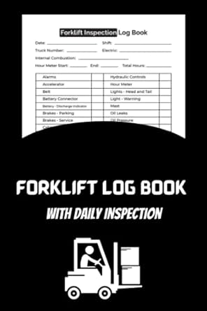 forklift daily inspection checklist log book safety and maintenance forklift operator inspection checklistt