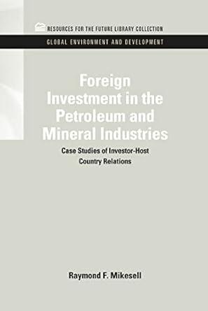 foreign investment in the petroleum and mineral industries case studies of investor host country relations