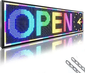 p10 outdoor rgb full color wifi programmable bright led scrolling message display board 65 x14 led sign led