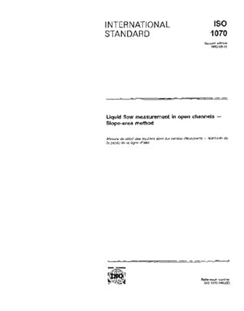 iso 1070 1992 liquid flow measurement in open channels slope area method 1st edition international