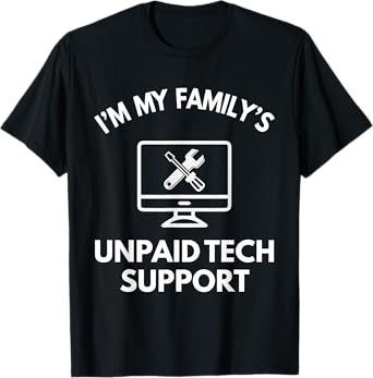 familys unpaid tech it support funny computer engineer t shirt 1st edition  b0c6pw13kk