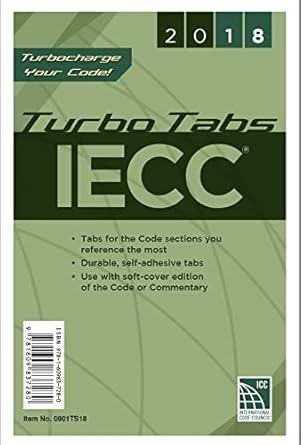 2018 international energy conservation code turbo tabs soft cover version 1st edition international code