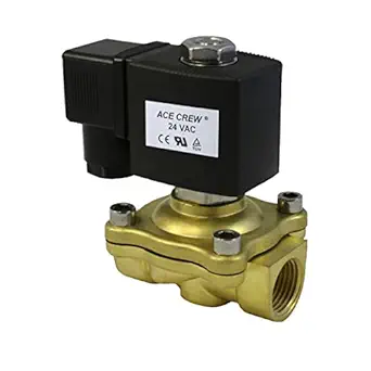 acecrew brass electric solenoid valve viton 1/2 inch npt 24vac normally closed flow control valve for fluid