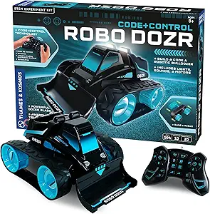 thames and kosmos code+control robo dozr engineering and robotics kit build and program a robotic bulldozer