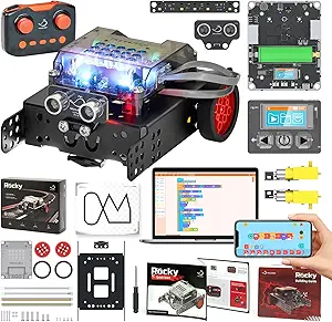 whalesbot rocky coding and remote control robot kit for kids 8 16 modular/scratch/python/c programming