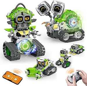 5in1 stem ai robot toys building set 478pcs app and remote control engineering erector blocks for kids age 6