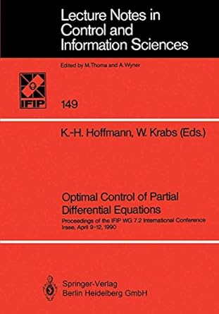 optimal control of partial differential equations proceedings of the ifip wg 7 2 international conference