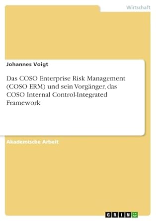 das coso enterprise risk management und sein vorganger das coso internal control integrated framework 1st