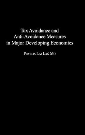 tax avoidance and anti avoidance measures in major developing economies 1st edition phyllis mo 1567205771,