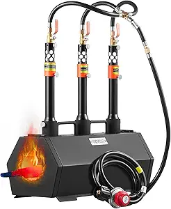 vevor portable propane forge 3 burner farrier forge 2600 tool and knife making blacksmithing gas forge large