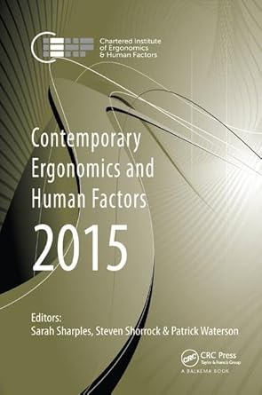 contemporary ergonomics and human factors 2015 proceedings of the international conference on ergonomics and