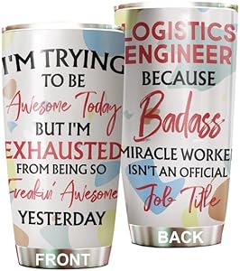 awesome miracle worker logistics engineer tumbler stainless steel 20oz funny gifts bulks for office women men
