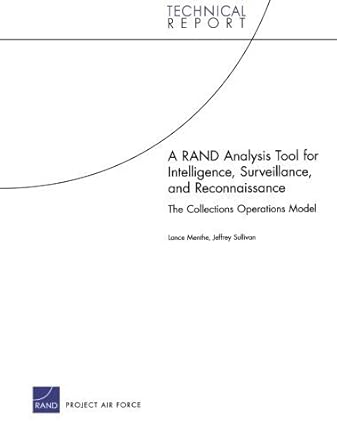 a rand analysis tool for intelligence surveillance and reconnaissance the collections operations model by