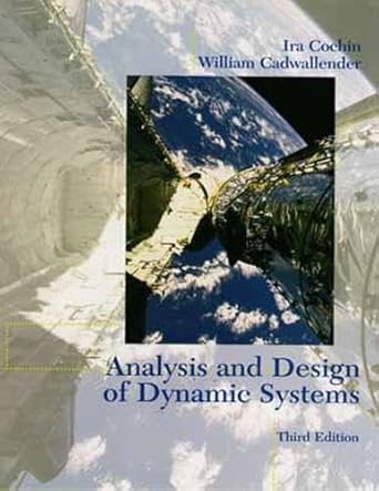 analysis and design of dynamic systems 1st edition ira cochin ,harold j plass ,william cadwallender