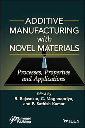 additive manufacturing with novel materials process properties and applications 1st edition r rajasekar ,c