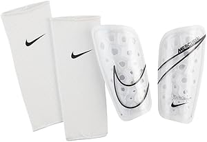 nike mercurial lite shin guards white/black/white md  nike b07m8czgnj