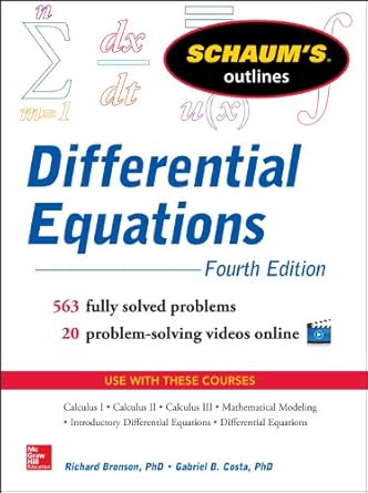 schaums outline of differential equations 4th edition richard bronson ,gabriel b costa b00hso0wzo,
