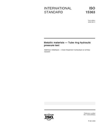 iso 15363 2000 metallic materials tube ring hydraulic pressure test 1st edition international organization