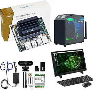 yahboom jetson nano 4gb sub jetson case keyboard 10 1in display suitable for ai electronic projects