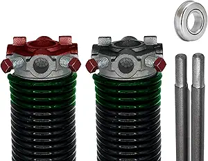 garage door torsion springs 1 steel bearing + winding bars left and right hand wound replacement 1st edition 