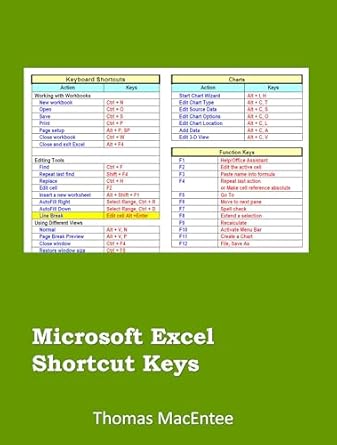 microsoft excel shortcut keys 1st edition thomas macentee b0ds6xlvl3