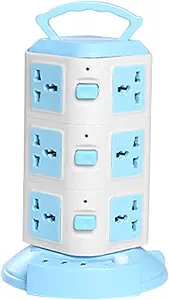 tower surge protector power strip multi plug outlet with 3 usb ports and 8 universal socket plugs 6 6 feet