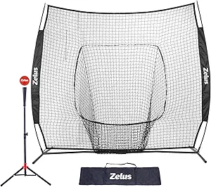 7 7 baseball net with tee kit portable baseball net for hitting and pitching softball net with tee carry bag