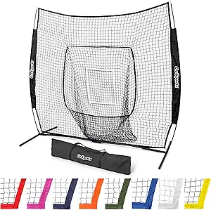 gosports 7x7 ft baseball and softball nets available in team colors batting and pitching net with strike zone