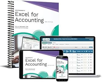 microsoft excel for accounting e book and e lab isbn 9781640613096 1st edition eric a weinstein b0b338xtqk