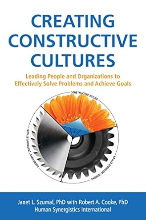 creating constructive cultures leading people and organizations to effectively solve problems and achieve