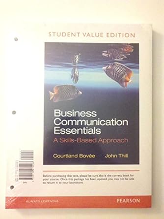 business communication essentials student value edition courtland l bovee ,john v thill 0132972093,