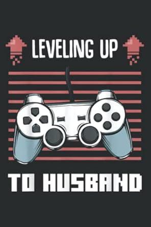 leveling up to husband gaming couples matching engagement wide ruled line paper lined notebook journal with 6