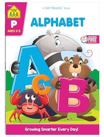 school zone alphabet workbook 64 pages pre k preschool abcs letters tracing alphabetical order ages 3 to 5