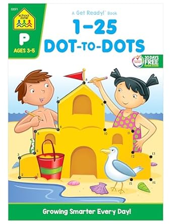 school zone numbers 1 25 dot to dots workbook 32 pages preschool kindergarten connect the dots numerical
