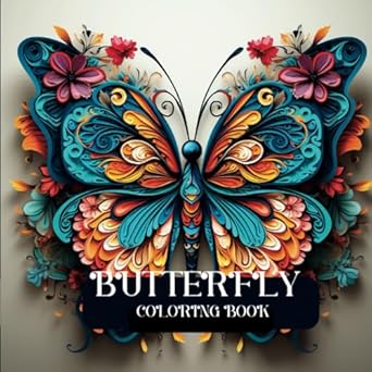 butterfly coloring book complex and beautiful designs over and around butterflies for teens and adults