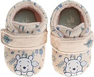 disney mickey minnie and winnie the pooh baby booties soft plush crib shoes with strap cozy infant slippers