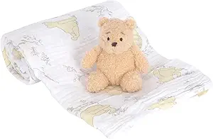 lambs and ivy disney baby winnie the pooh swaddle blanket and plush toy gift set 1st edition lambs ivy