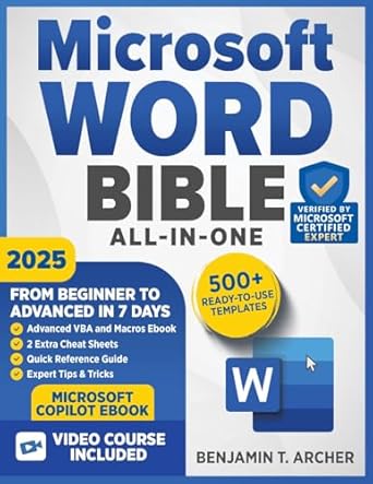 microsoft word bible the simple step by step blueprint to go from beginner to advanced in 7 days master