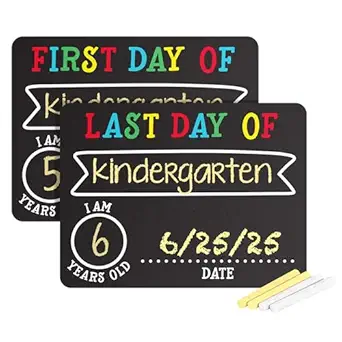 pearhead first and last day chalkboard signs reusable and erasable chalkboard ideal photo memory prop for