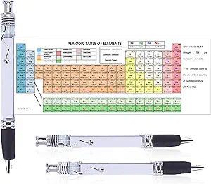 zastic pack of 2 chemistry periodic table of elements scroll pen with reference sheet formulas and equations