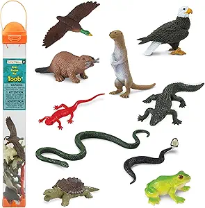 safari ltd river ecosystem toob figurines of bald eagle beaver alligator and more fun educational play toy