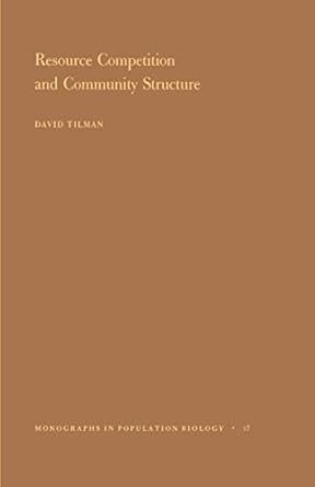 resource competition and community structure 1st edition david tilman b001hd02rk, 978-0691209654