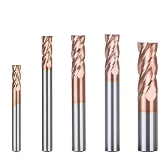 1/8 3/16 1/4 5/16 3/8 carbide square nose end mill set 4 flute cnc mill bits tools for diy and professional