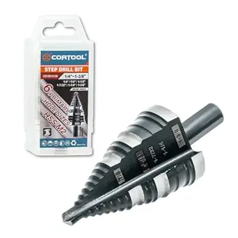 1/4 to 1 3/8 inch step drill bit straight grooved double fluted m2 high speed steel drill bits for hole